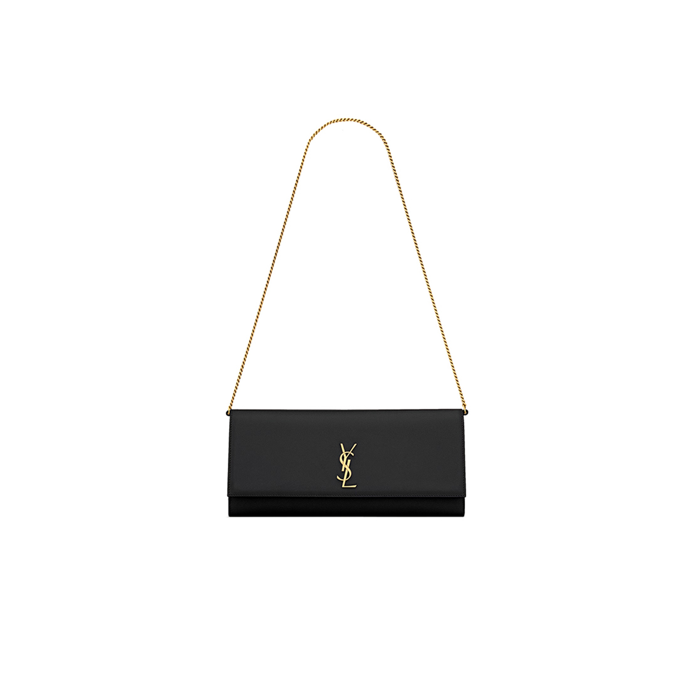 YSL KATE CLUTCH IN GRAIN DE POUDRE LEATHER 851921AAGBE1000 (28*12*4cm)